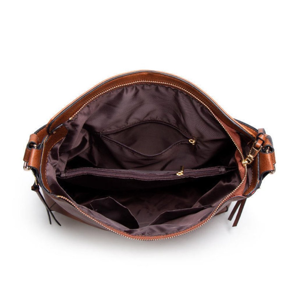 NWT Handbag Medium Size Hobo Bag / Purse Vegan Leather Black - Picture 4 of 6